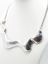 H&M Abstract Silver Tone Statement Necklace