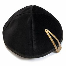Kippah 21 cm Size Jewish Velvet Kipa Black Yarmulke Head Cover