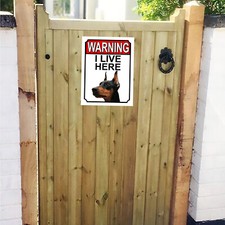 Warning I Live Here Doberman