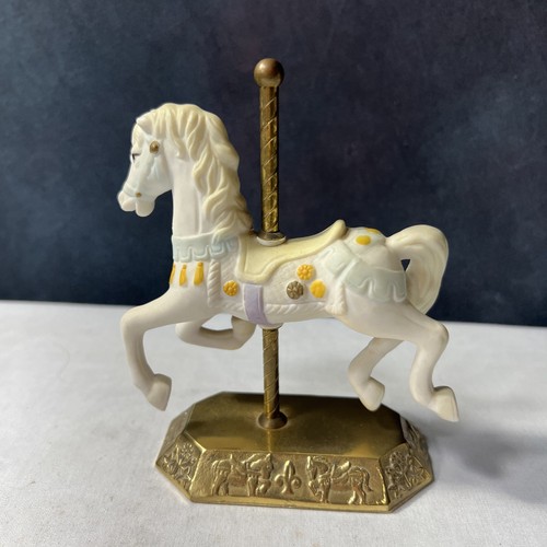 Vintage white ceramic carousel - vintage,