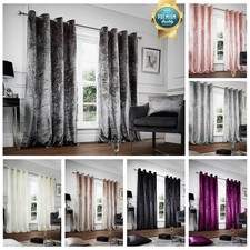 Crushed Velvet Curtains PAIR
