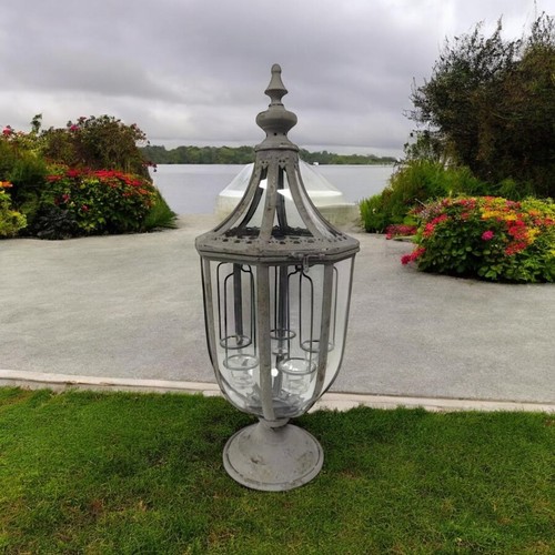 Grey metal glass - metal, candle