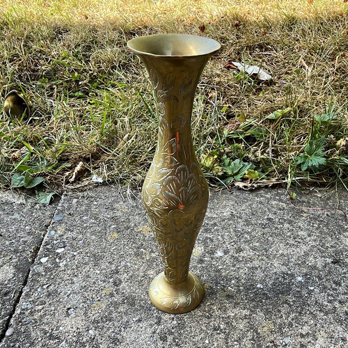 Brass bud vase - brass, vase/urn