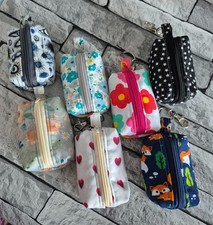 Boxy Handmade Key chain Wallet, Mini Zipper Pouch, Mini Purse, Keyring Purse