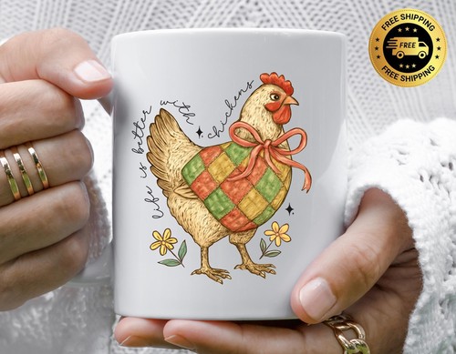Funny chicken mug colorful - chicken,