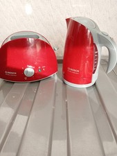 Theo Klein Bosch Red Toy Toaster And Water Kettle.  Toaster Has Sound Function