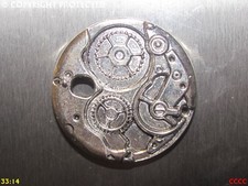 steampunk silver fridge magnet clock workings mechanical 