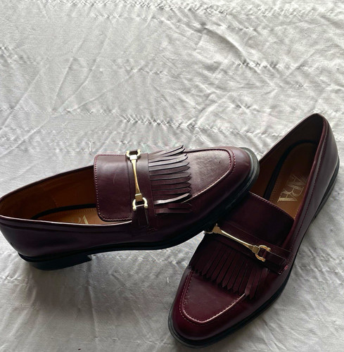 Zara men burgundy faux - zara,
