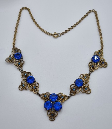 Vintage art deco czech blue - art,