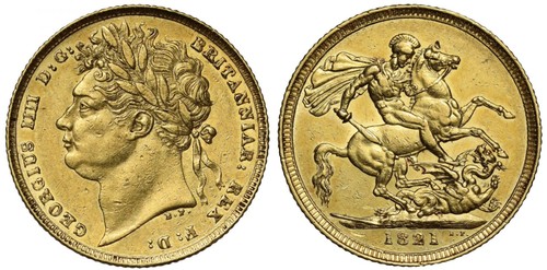 George 1821 sovereign - iv,