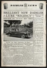 DAIMLER NEWS 1952 Publicity Newspaper Brochure Daimler 3 Litre Regency