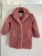 Teddy bear coat pink age 7