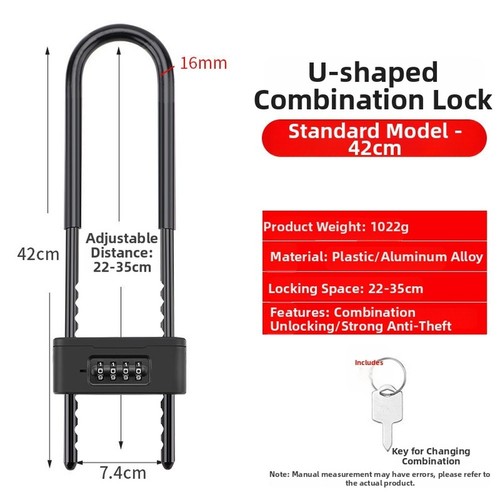 Stainless steel lock with - steel, u