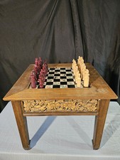 Vintage Chess Table and Set