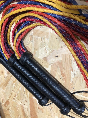 Leather flogger whip - leather,