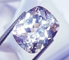 Natural White Sapphire Prince Cut 17.00 Ct Loose Gemstone Cushion Certified