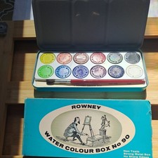 Vintage Rowney Painting Water Colours Box No.90 painting artist box artisan