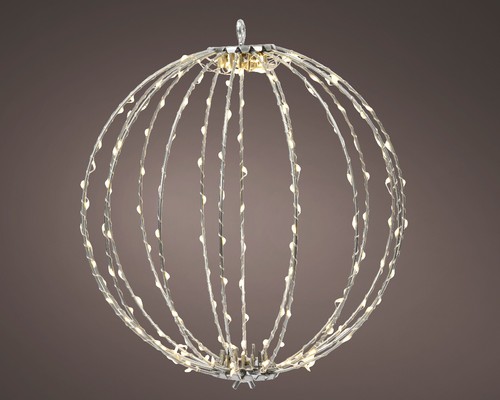 Silver christmas led ball - silver,