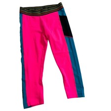Zumba Wear S/P Capri Leggings Hot Pink Blue Fresh Vibes Stocked Daily