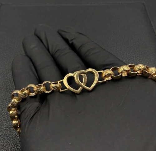 Ladies heart bracelet 9ct gold - ladies,