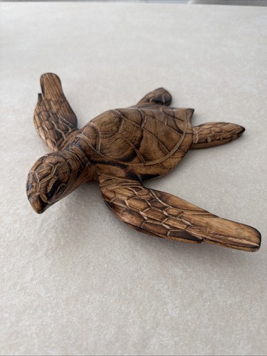 Ornamental wooden turtle - wooden,