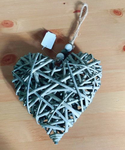 Wicker heart hanging - heart, ornament