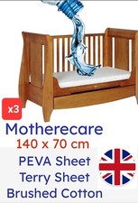 3x MotherCare Cot Bed 140 X 70 Cm Waterproof Mattress Protector Fitted Sheets