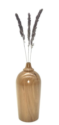 Hand turned wooden bud - , vase