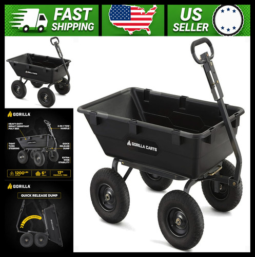 Gorilla carts heavy - heavy-duty, poly