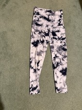 Girls AGE 10 Leggings marble effect BLACK & WHITE 