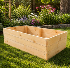 Raised wooden garden planter - garden,
