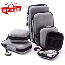 Portable Hard Case EVA Pouch Storage Bag For Earphone Headphone Earbuds Cable UK