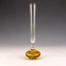 Vintage Art Glass - Studio Controlled Bubble Bud Vase - Mid 20th Century Design