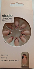 Studio London Coffin Matte 24 Nail Piece Set 12 Sizes With Glue New Other