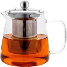 Glass Teapots 450ml Borosilicate Glass Tea Pots with Infuser, Stovetop Safe Tea