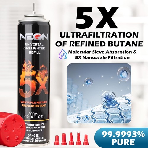 Can neon refined butane - can, 5x