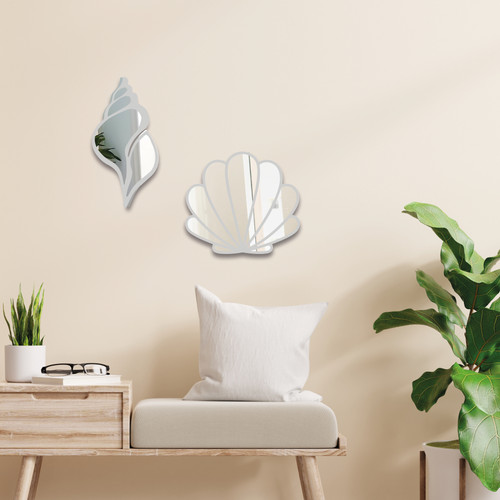 Seashell bathroom mirror - bathroom,