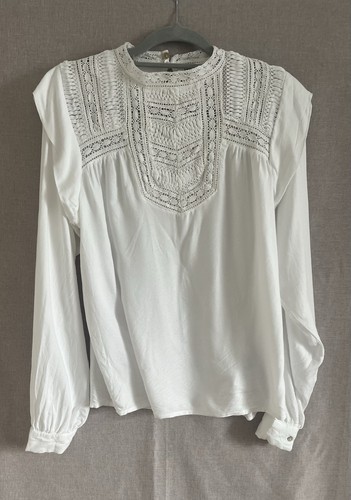Crochet lace white blouse - lace,