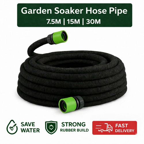 15m 30m garden - 15m, soaker