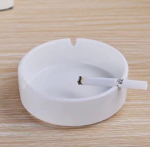 Ceramic ashtray white black - ashtray,