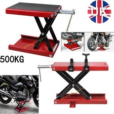 Motorcycle Scissor Jack Lift 1100 lbs Wide Deck Hoist Stand For ATVs Motorbike
