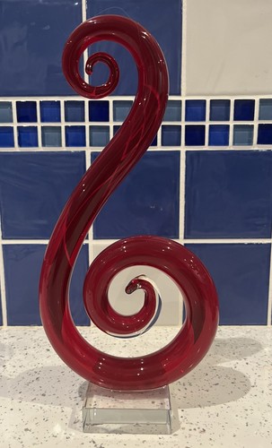 Murano glass hand - glass, red