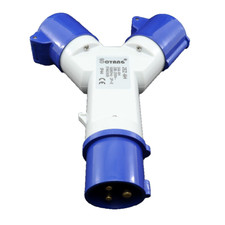 Mains Hook Up Splitter 2 Way Electric Y Connector Camping Caravan 240V 16 Amp