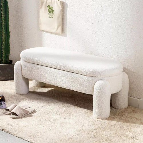 Teddy velvet storage bench - velvet,