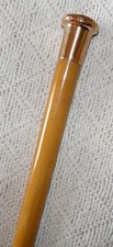 Antique Malacca Walking Stick / Cane - 18 Carat Gold Plated Mushroom Top 89.5cm