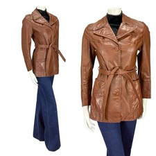 VTG 60S 70S BROWN LEATHER