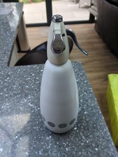 BOC Soda Syphon Vintage Retro Made In England 1970s Cream Silver Spots Sparklets