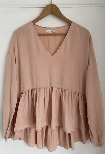 Zara peach pink neck long - zara,