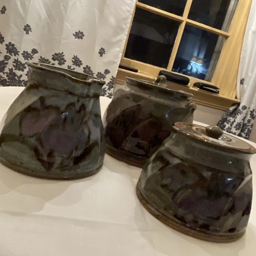 Studio pottery set canisters - pottery,