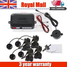 4x Black Parking Sensors Car Reverse Backup Rear Radar Alert System Buzzer KIT